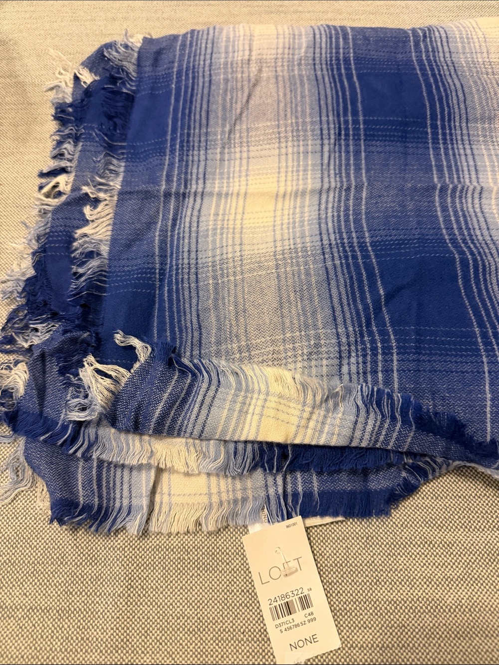 Women’s Loft Blue and White Scarf